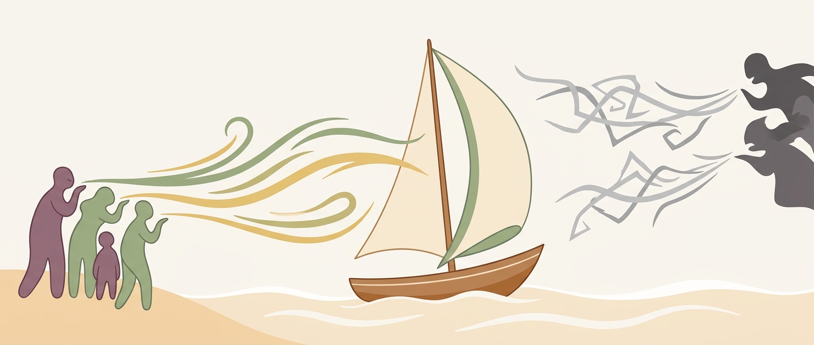 Illustration — la voile et les souffleurs