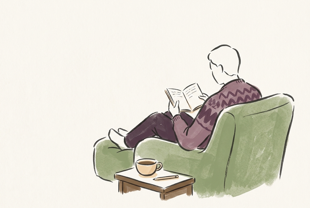 A mentor reads, from their armchair, updates from several project owners